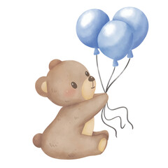 Teddy bear with balloons