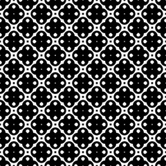 Black and white seamless abstract pattern. Background and backdrop. Grayscale ornamental design. Mosaic ornaments. Vector graphic illustration. EPS10.