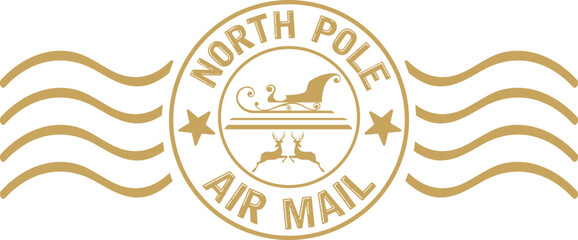 North pole air mail Stamp Design.