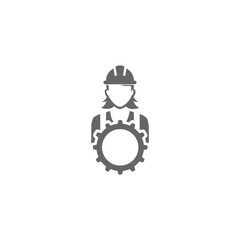 Construction worker woman avatar character icon isolated on white background