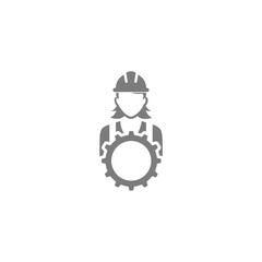 Construction worker woman avatar character icon isolated on white background