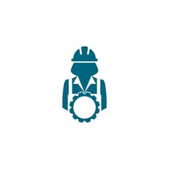 Naklejka premium Construction worker woman avatar character icon isolated on white background