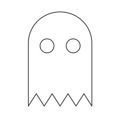 
Icon with the image of a ghost with eyes on a white background for the decoration of the Halloween holiday