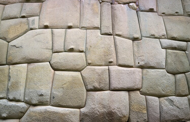 Amazing Inca Stone Masonry Wall in the Historic Center of Cuzco, Peru, South America