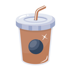 Modern flat icon of juice glass 