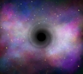 Black holes have such strong gravity that nothing without particles or even electromagnetic radiation, such as light, cannot escape from a black hole, space drawing