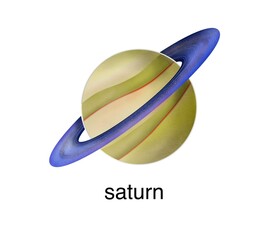 Saturn is the sixth planet from the Sun and the second largest in the Solar System, Saturn painting © Watthana Tirahimonch
