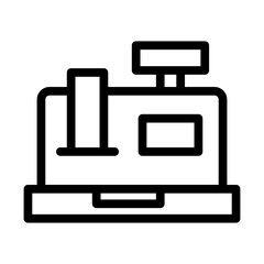 cashbox line icon illustration vector graphic