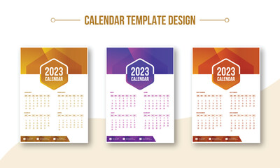Wall calendar template 2023