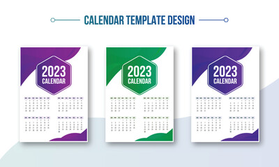 Wall calendar template 2023