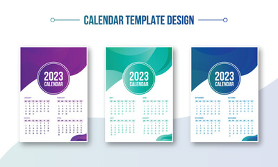 Wall calendar template 2023