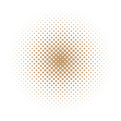 Brown comic halftone round shape decoration.
