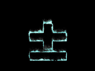 Fototapeta premium Neon flame number 0. Font outline ocean blue fire.