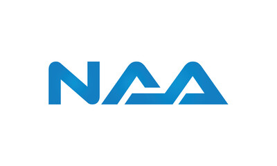 NAA monogram linked letters, creative typography logo icon