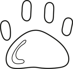 hand drawn vector illustration of paw print