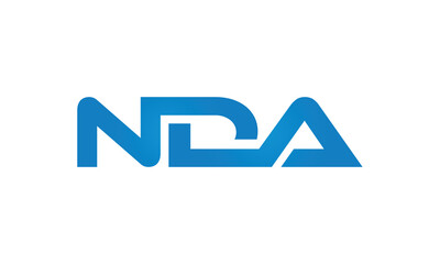 NDA monogram linked letters, creative typography logo icon