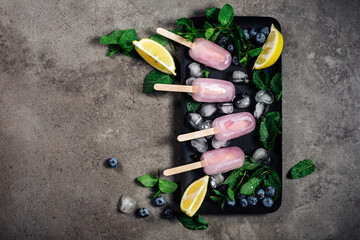 Blueberry lemonade popsicles