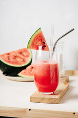 Refreshing watermelon Agua fresca drink.