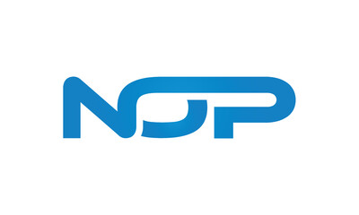 NOP monogram linked letters, creative typography logo icon