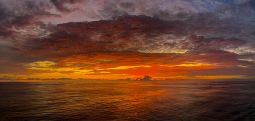 Fototapeta na wymiar Sunset in South Atlantic