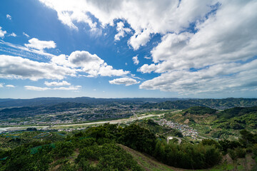Fototapeta na wymiar 千葉山から見る有田の街並み
