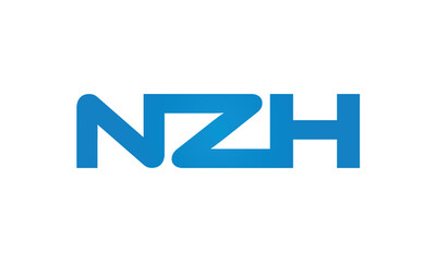 NZH monogram linked letters, creative typography logo icon