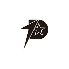 letter p star arrow movement lgoo vector