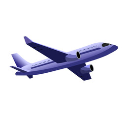Plane isolated. Flying plane 3d illustration. Picture for children.
