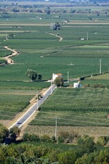Vistas del valle del río Tajo desde el Jardim das Portas do Sol, Santarém, Portugal