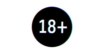 Under 18 sign warning symbol. Over 18 only censored. eighteen age older forbidden adult content