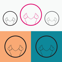 Two cat circle logo design 