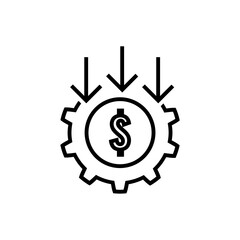 Money line icon isolated on white background