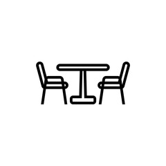 Fototapeta premium Cafe table. Dinner seat line icon