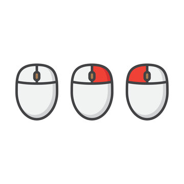mouse button icon set illustration.