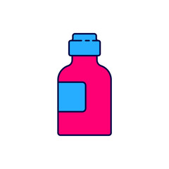 Filled outline Bottle of medicine syrup icon isolated on white background. Vector