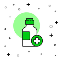 Filled outline Bottle of medicine syrup icon isolated on white background. Vector