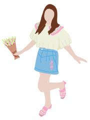 woman cartoon cute illustration portrait