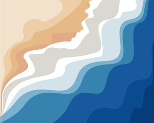 abstract blue beach illustration