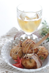 Japanese food, Takoyaki octopus ball for street food image