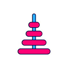 Filled outline Pyramid toy icon isolated on white background. Vector