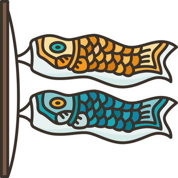 Carp, fish, flag, koinobori, pattern, sock, wind icon - Download on