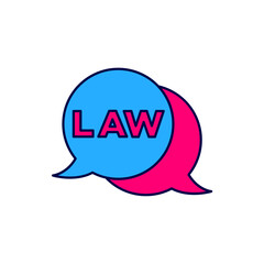 Filled outline Law icon isolated on white background. Vector
