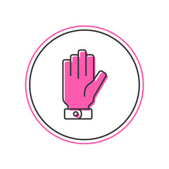 Obraz premium Filled outline Firefighter gloves icon isolated on white background. Protect gloves icon. Vector