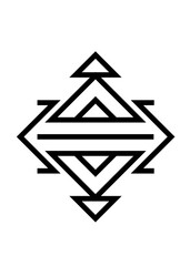 Obraz premium Ethic pattern with black lines. PNG with transparent background. 