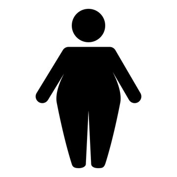 S&iacute;mbolo obesidad. Silueta aislada de una persona con sobrepeso