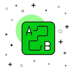 Filled outline Route location icon isolated on white background. Map pointer sign. Concept of path or road. GPS navigator. Vector