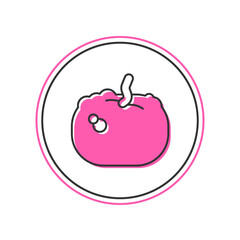 Filled outline Pumpkin icon isolated on white background. Happy Halloween party. Vector