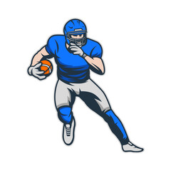 Fototapeta na wymiar American football players isolated. American football player illustration. football player kick and dribble.