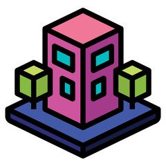 Building Filled Outline icon