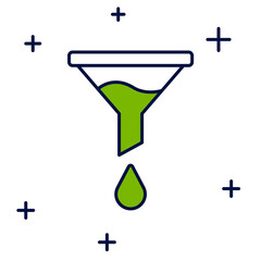 Filled outline Funnel or filter icon isolated on white background. Vector